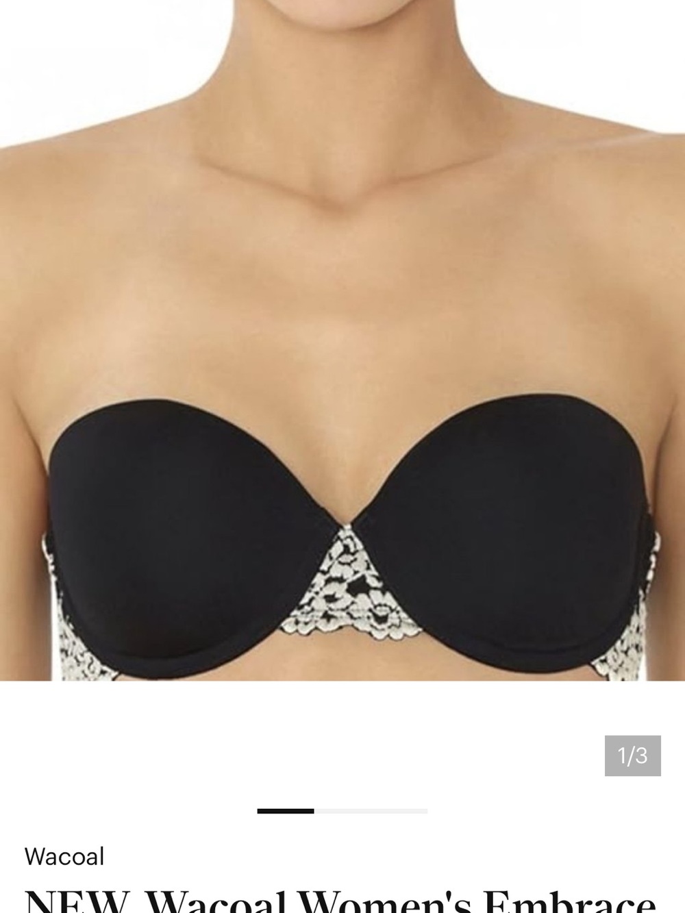 Wacoal Embrace Lace Strapless Push-Up Bra, style 854191
